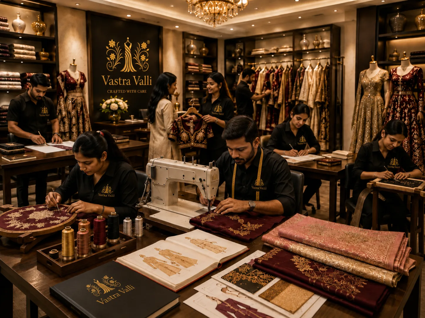 Inside the Vastra Valli workroom