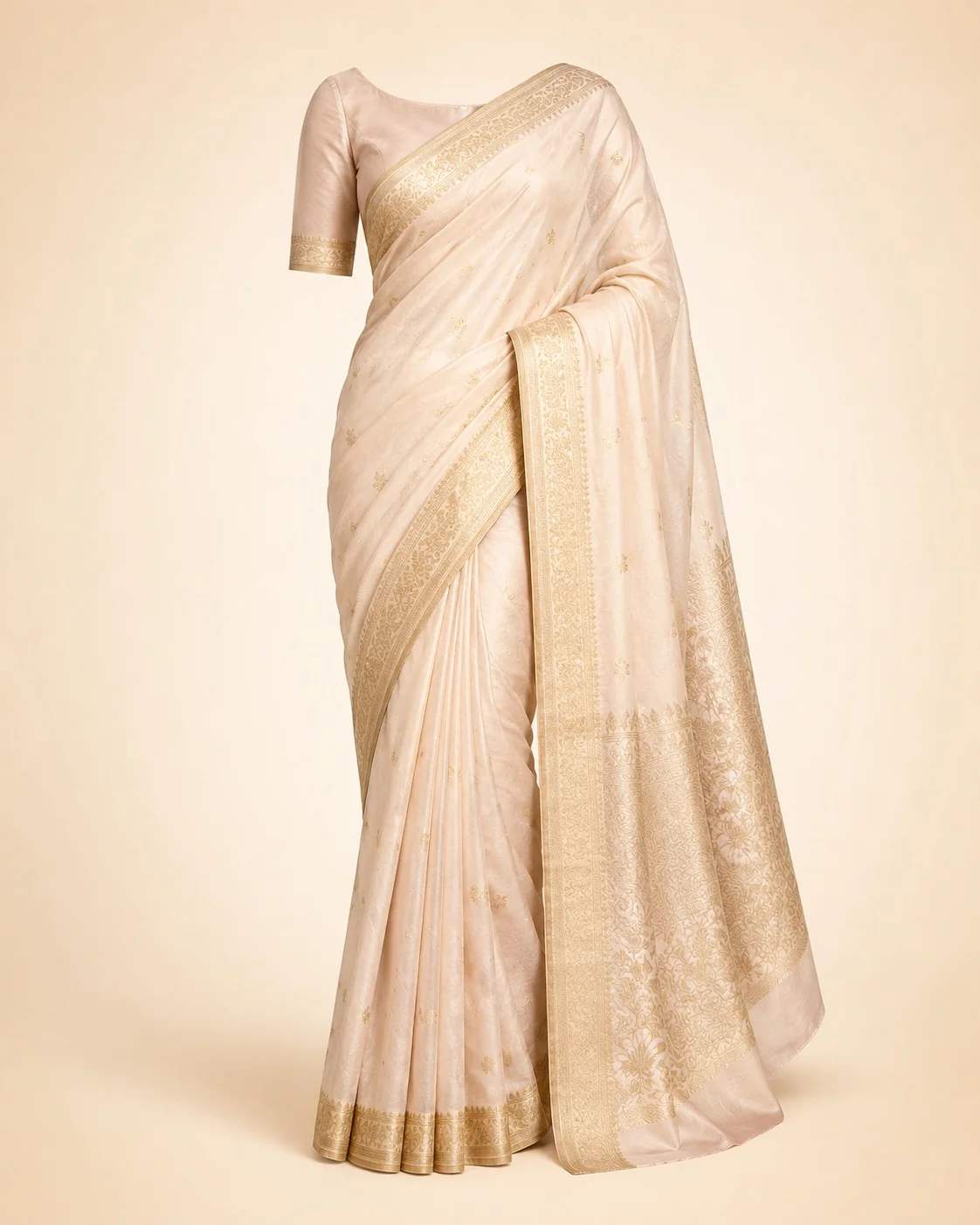 Choosing a neckline for your saree.